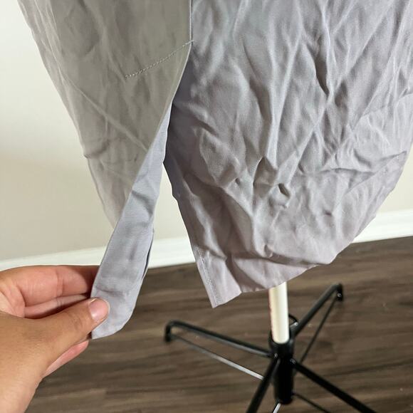 Vintage Gray Sheath Dress w Gold Chain Belt Sz 12 Office Mod Madmen Retro - Picture 6 of 9